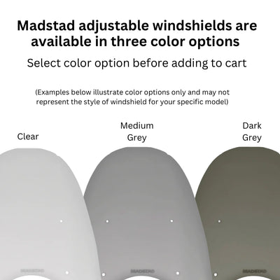 windshield color options clear medium grey dark grey