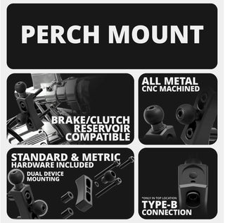 TackForm Tuner/GPS Series - Perch / Brake / Clutch Reservoir Mount - Dual Ball - AMPS Plate