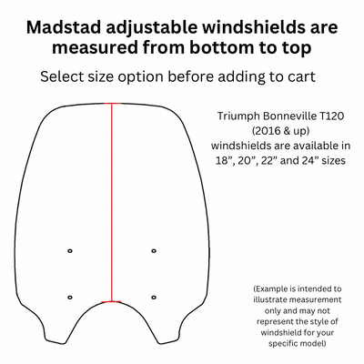 CERTIFIED PRE-OWNED - 18" Clear Adjustable Windshield System for Triumph Bonneville T120 (2016 & up)