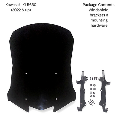 Adjustable Windshield System for Kawasaki KLR650 (2022 & up)