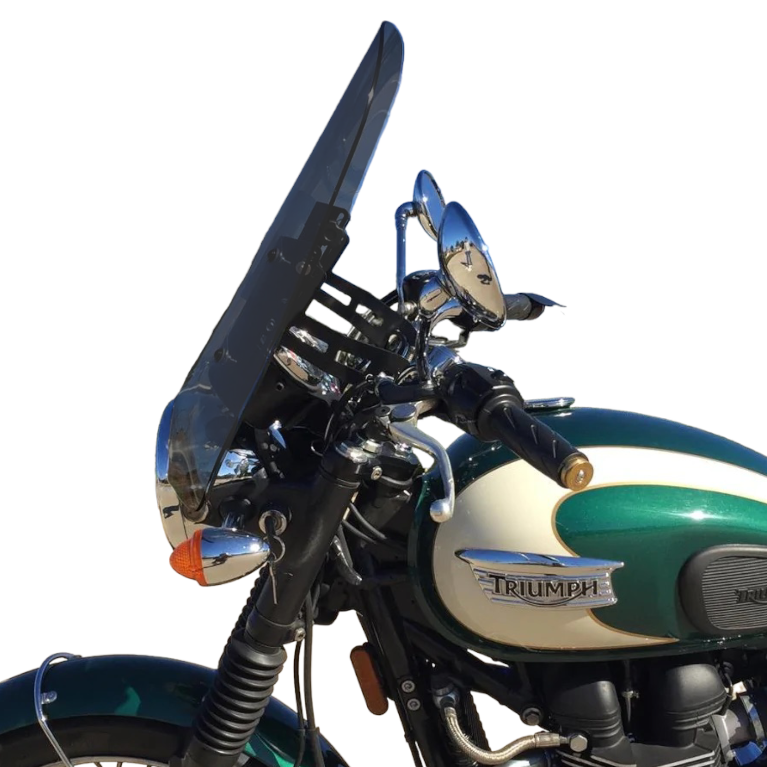 MadStad Engineering Adjustable Windshield System for Triumph Bonneville T100 2006 2016 22 Dark Gray