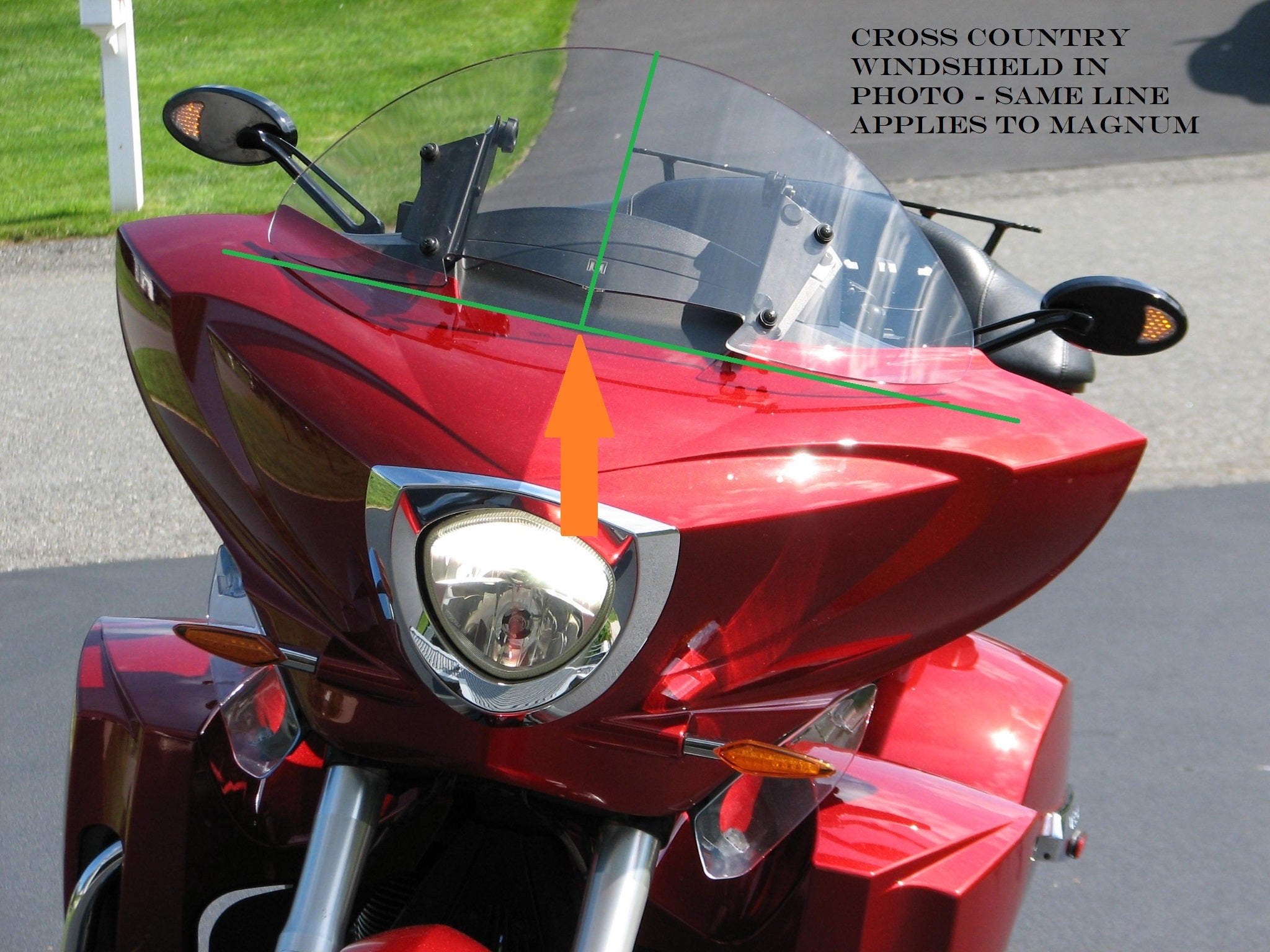 Victory magnum windshield top