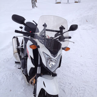 Adjustable motorcycle windscreen