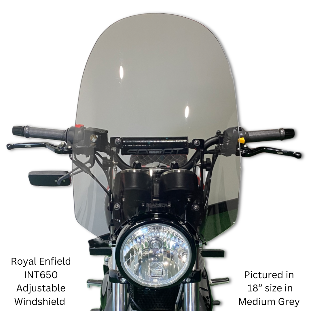 Adjustable Windshield System PLUS Fixed Flyscreen for Royal Enfield Interceptor 650 (2018 - present)