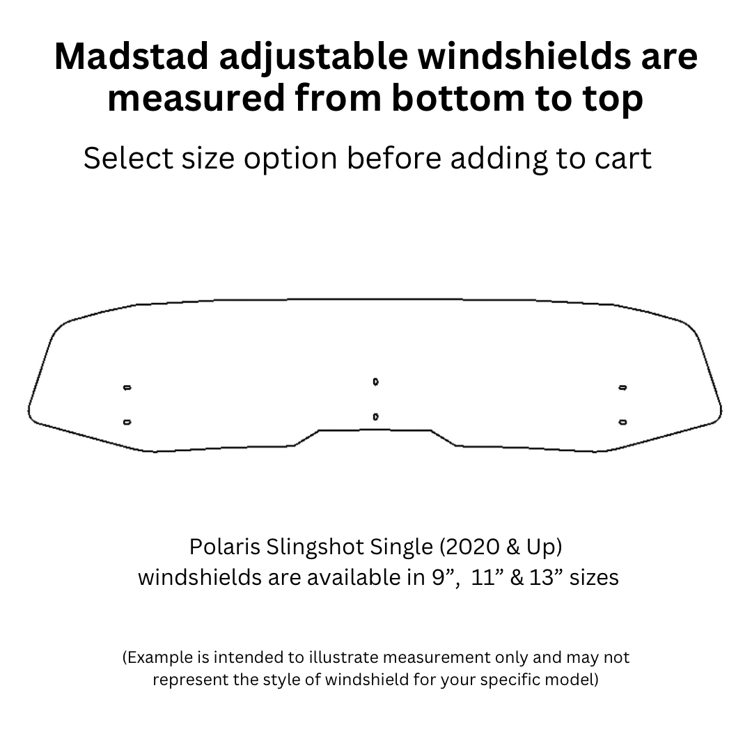 Adjustable Windshield System for Polaris Slingshot (2020 & Up) Single Blade Style
