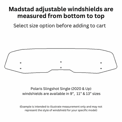Adjustable Windshield System for Polaris Slingshot (2020 & Up) Single Blade Style