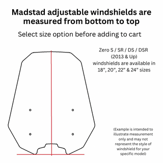 Madstad Motorcycle Adjustable Windshield System Zero 