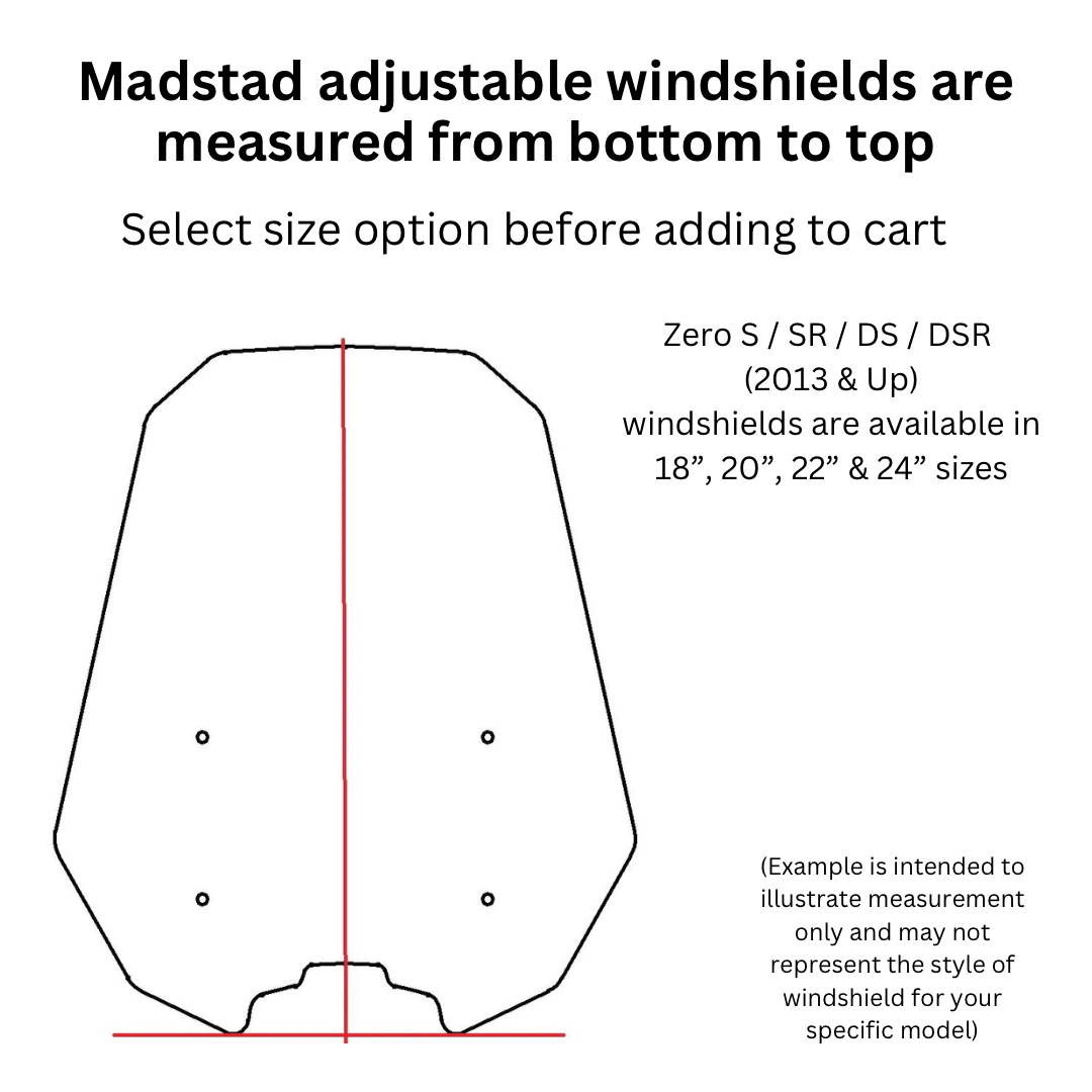 Madstad Motorcycle Adjustable Windshield System Zero 
