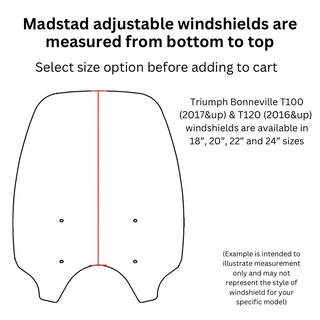 Windshield ONLY - Replacement Windshield for Madstad System for Triumph Bonneville T100/T120 (2016 - Up)