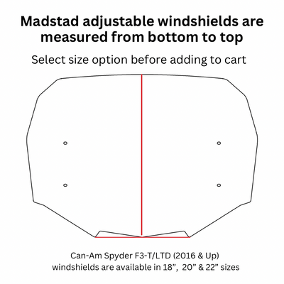 Windshield ONLY - Replacement Windshield for Madstad System for Can-Am Spyder F3-T/LTD