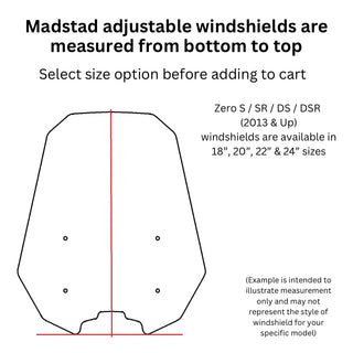 Windshield ONLY - Replacement Windshield for Madstad System for Zero S / SR / DS / DSR