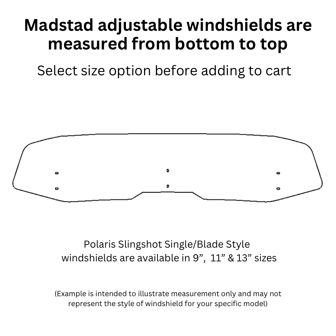 Windshield ONLY - Replacement Windshield for Madstad System for Polaris Slingshot Single/Blade Style