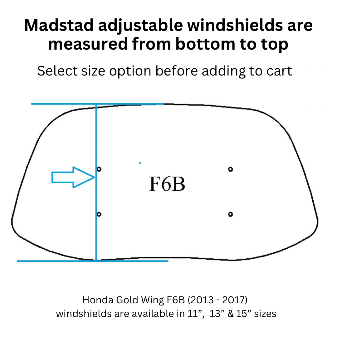 Windshield ONLY - Replacement Windshield for Madstad System for Honda F6B Gold Wing