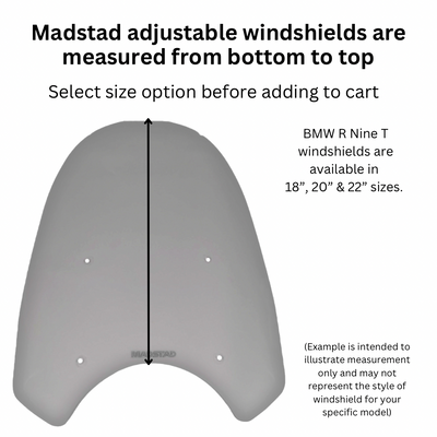 CERTIFIED PRE-OWNED - 22" Dark Grey Replacement Windshield for Madstad System for BMW R Nine T